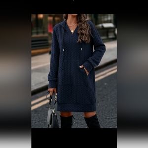 BLUE BRAIDED MATERIAL DRESS